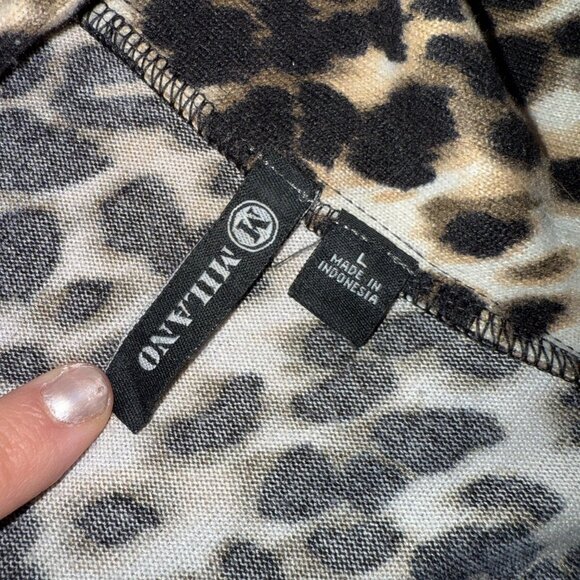 Cheetah Animal Print Women's Cardigan With Black Blouse Milano Large - Picture 4 of 10